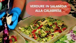 CONSERVA VERDURE IN SALAMOIA ALLA CALABRESE MELANZANE PEPERONI E POMODORI VERDI  RICETTA FACILE