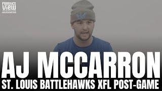 AJ McCarron Vents About XFL Officiating After St. Louis Battlehawks vs. DC Defenders Game