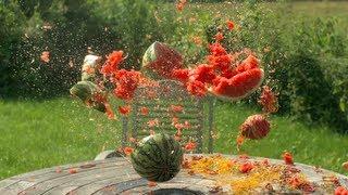 Rubber bands vs Water Melon - The Slow Mo Guys