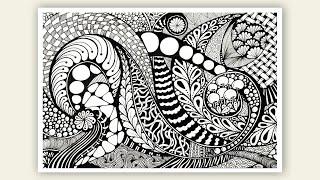 Easy zentangle art for beginners step by step  zentangle doodle art for beginners  zentangle art