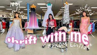 THRIFT WITH ME  thrifting VS. shopping online for *PROM* dresses  + GIVEAWAY