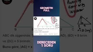 İKİZKENAR VE DİK ÜÇGEN SORUSU #yks2025 #geometri #yks #tyt #shorts #tytmatematik