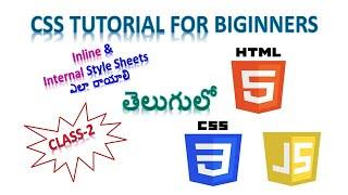 CSS Tutorial for beginners in Telugu  Inline Style Sheets in CSS  Internal Style Sheets in CSS