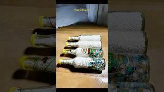 Rolling glass bottles  satisfying video  breaking glass bottles #asmr