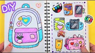 paper diy Toca Boca School Bag 종이 놀이 Back to School asmr