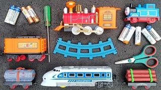 Merakit dan unboxing mainan kereta api cepatkereta api konstruksilokomotif kereta thomas