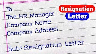 Resignation Letter For Company  Resignation Letter  How To Write Resignation Letter 