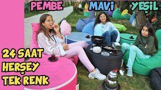 24 SAAT BOYUNCA TEK RENK CHALLENGE  HERŞEY PEMBE MAVİ YEŞİL - Işıl Güler & Babishko Family