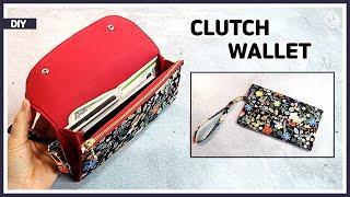 DIY Simple clutch wallet with zipper pocket and card slots  wrist strap long wallet Tendersmile