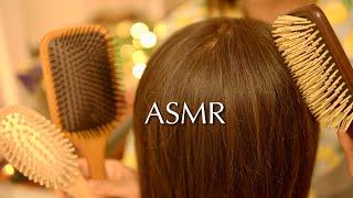 ASMR Extremely Tingly Hair Brushing with Wooden Brushes   Help You Sleep  No Talking