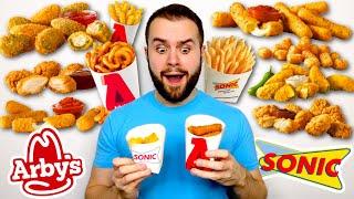 Arbys VS Sonic Drive-In Who has the best SIDES? MENU SHOWDOWN Fast Food Mukbang Review