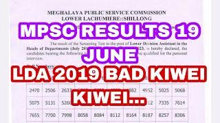 MPSC RESULTS 19 june  LDA 2019 156 NGUT KIBA QUALIFY NA KA BYNTA KA PERSONAL INTERVIEW