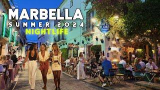 MARBELLA SUMMER NIGHTLIFE SPAIN 2024  AUGUST UPDATE Costa del Sol  Málaga 4K