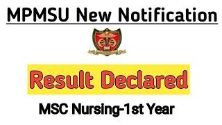 MPMSU Result Declared Msc Nursing 1st Year #mpmsu_result