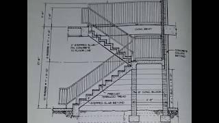 Stairs in architecture  cutting A-A