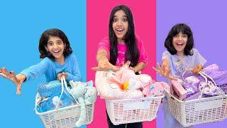 تحدي 3 دقائق مع شفا و غزل و ريم  يشترون بلون واحد  BUYING Everything in ONE COLOR in 5 minute