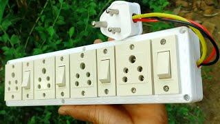 How to make an extension box  4 Sockets+4Swithes box wiring  Trending Extension box wiring