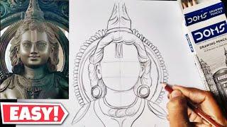 How to draw Ram lala Ayodhya Drawing  Ram Lala Ayodhya Mandir drawing