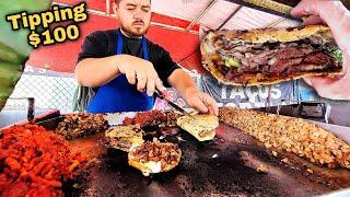 EPIC Cabeza TACOS  - INSANE Prices - JUICY Mexican Street Food - Tipping $100 Dollars