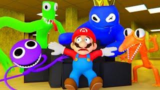Mario has to escape before get caught by Roblox Rainbow Friends