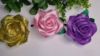 Come fare rose con nastro di raso  Rose a raso fai da te Satin Ribbon Roses Hadmade 