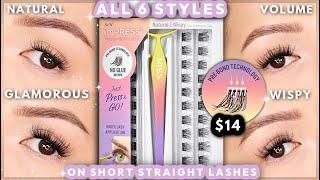 VIRAL NO GLUE PRESS ON LASHES TRYING ALL STYLES OF KISS imPRESS FALSIES