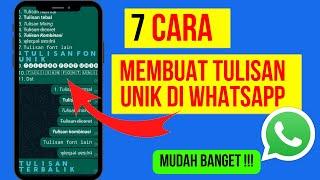 7 CARA MEMBUAT TULISAN UNIK DI WHATSAPP  Tutorial WhatsApp  Promed Tutorial