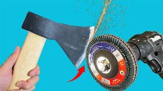 Special way to sharpen an ax as sharp as a Razor in 5 minutesRazor sharp ideas from a handyman