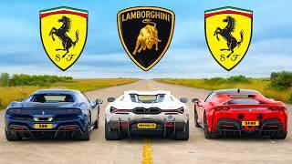 Кто победит в заезде Lamborghini Revuelto Ferrari 296 или SF90?