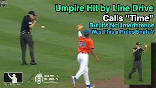 Umpire Hit by Line Drive in Ribs During College World Series - But Why Did He Call Time?