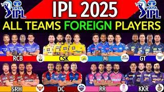 IPL 2025 - All Teams Foreign Players List  All Teams Overseas Players IPL 2025  IPL 2025 Auction 