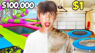 I Survived A $1 vs $100000 TRAMPOLINE PARK  *challenges*