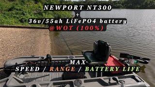 I ran the Newport NT 300 + 36v55ah LiFePO4 at WOT till it died...The results are IMPRESSIVE