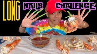 EATING SEAFOOD WITH EXTREMELY LONG NAILS CHALLENGE