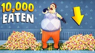 Making The Neighbor EAT 10000 Milky Bananas  Hello Neighbor Gameplay Mods