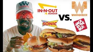 Guessing Cheeseburgers Blind-Folded  Von Miller Fast Food Challenge Whataburger VS. In-N-Out