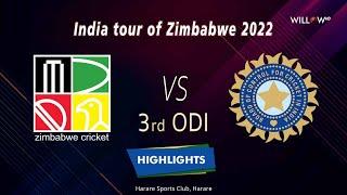 Highlights 3rd ODI Zimbabwe vs India Zimbabwe vs IndiaIndia tour of Zimbabwe 2022