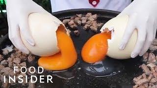 Turkish Chef Uses Ostrich Eggs For Giant Food Creations