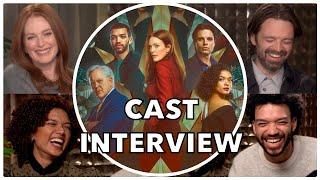 SHARPER Cast Interview  Julianne Moore Sebastian Stan Justice Smith Briana Middleton