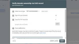 verify domain ownership by DNS record with Cpanel google search console wordpress