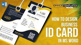 How to Create Company Employee ID Card Design in Word  MS Word Tutorial