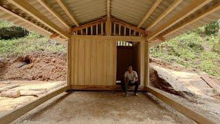 How to Build Discreet Wooden Wall a Wooden Farm Life Alone in the Forest  Ep 4