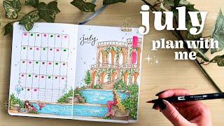 july 2024 bullet journal plan with me 🫧  bullet journal inspiration for beginners