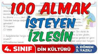 4. Sınıf Din Kültürü 2. Dönem 2. Yazılı  2022-20223 3. Örnek