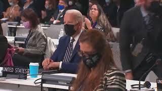 Joe Biden appears to fall asleep during COP26 conf speeches