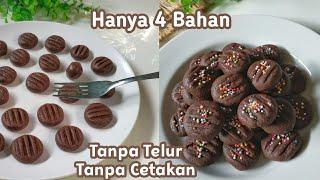 HANYA 4 BAHAN  RESEP KUE KERING YANG ENAK DAN MUDAH TANPA OVEN