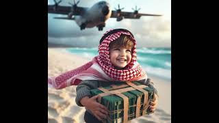 Palestinian children are picking up logistics from aid dropped by plane  panggilan hati #shorts