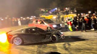 TEXAS CAR MEET GETS WILD *CRASHES FIGHTS DRIFT COMPETITION* #carmeet #drift #sideshow #legalpit