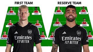 ARSENAL FIRST TEAM VS RESERVE TEAM Squad Depth  Arsenal lineups 20232024