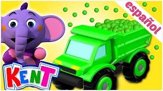 Kent el Elefante  Juega y aprende - Camioncitos de colores cargados de bolitas